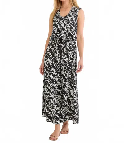 Nic + Zoe Cursive Margot Dress In Black And White In Multi