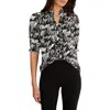 Nic + Zoe Nic+zoe Cursive Print Chiffon Top In Multi