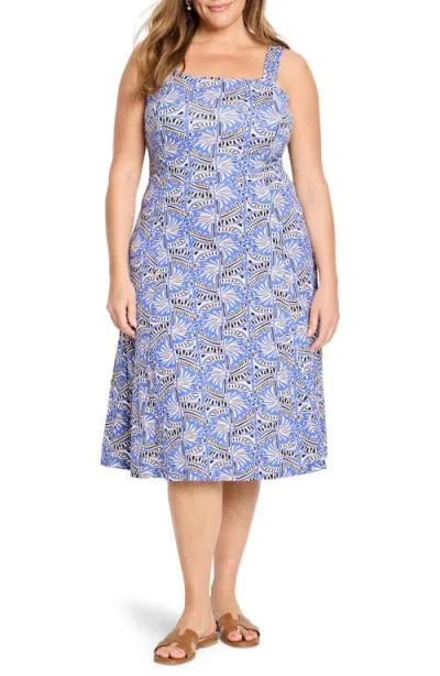 Nic + Zoe Nic+zoe Dana Ocean Jewel Jersey Dress In Blue