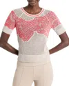 Nic + Zoe Dancing Mesh Elbow Sleeve Sweater