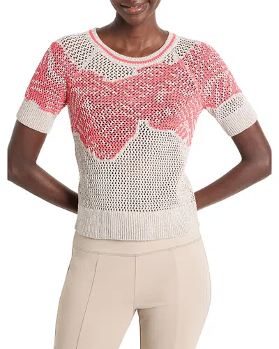NIC + ZOE NIC+ZOE DANCING MESH SHORT SLEEVE SWEATER