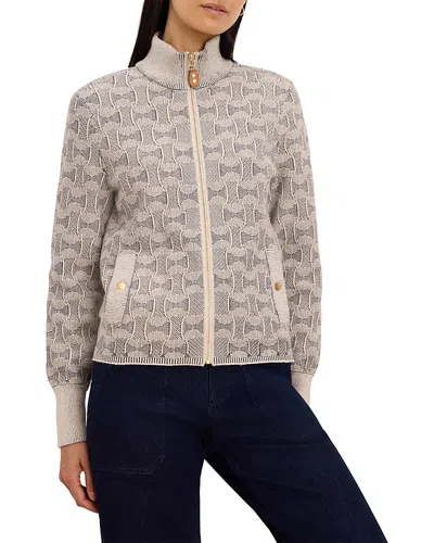 Nic + Zoe Nic+zoe Dapper Swirl Knit Jacket In Brown