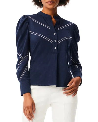 Nic + Zoe Nic+zoe Dashing Around Embroidered Top In Multi