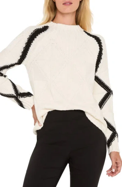 Nic + Zoe Dashing Diamonds Sweater In White