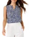 Nic + Zoe Dashing Dot Tank Top In Indigo Multi In Blue