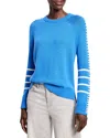 Nic + Zoe Nic+zoe Dashing Down Whipstitch High/low Sweater In Sapphire
