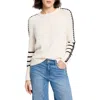 Nic + Zoe Nic+zoe Dashing Down Whipstitch High/low Sweater In Cream Multi