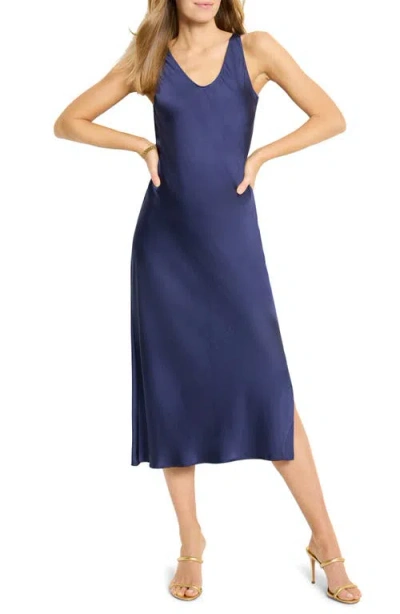 Nic + Zoe Nic+zoe Day Gloss Bias Cut Midi Dress In Blue
