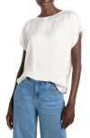 Nic + Zoe Nic+zoe Day Gloss Woven Tee In Classic Cream