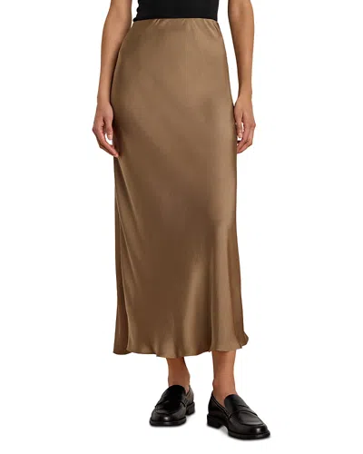 Nic + Zoe Nic+zoe Day Gloss Slip Skirt In Brown