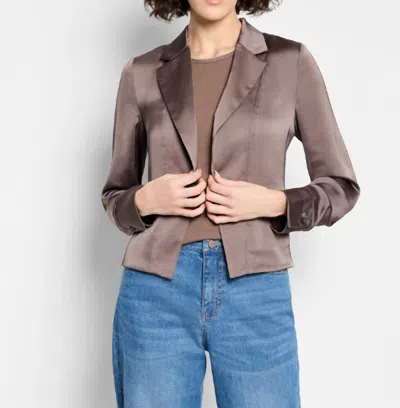 Nic + Zoe Day Gloss Tuxedo Jacket In Cocoa In Multi