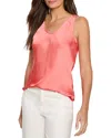 Nic + Zoe Nic+zoe Day Gloss Woven Scoop Tank In Guava