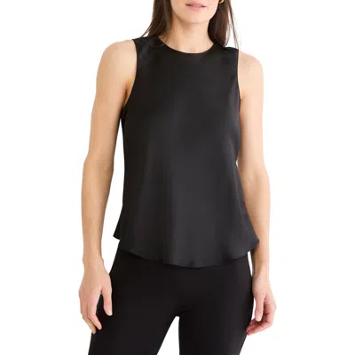 Nic + Zoe Nic+zoe Day Gloss Woven Tank In Black