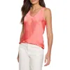 Nic + Zoe Nic+zoe Day Gloss Woven Scoop Tank In Guava