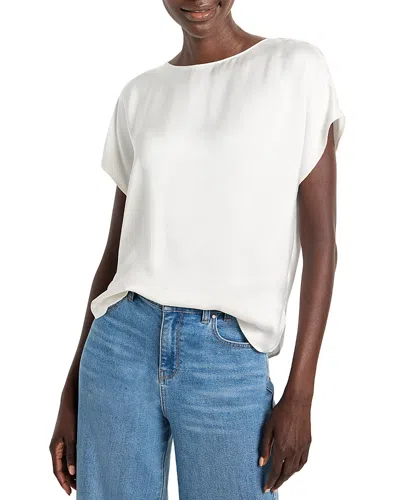 Nic + Zoe Nic+zoe Day Gloss Woven Tee In Classic Cream