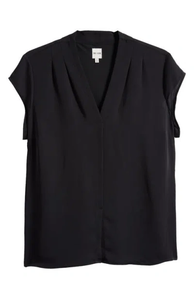 Nic + Zoe Nic+zoe Day To Night Cap Sleeve Top In Black Onyx