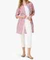 Nic + Zoe Nic+zoe Daybreak Stripe Button-up Tunic In Pink