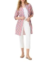 Nic + Zoe Nic+zoe Daybreak Stripe Button-up Tunic In Pink Multi