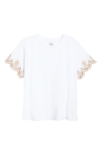 Nic + Zoe Nic+zoe Deco Sleeve Cotton Top In Multi