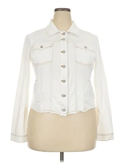 Pre-owned Nic + Zoe Denim Jacket In Ivory