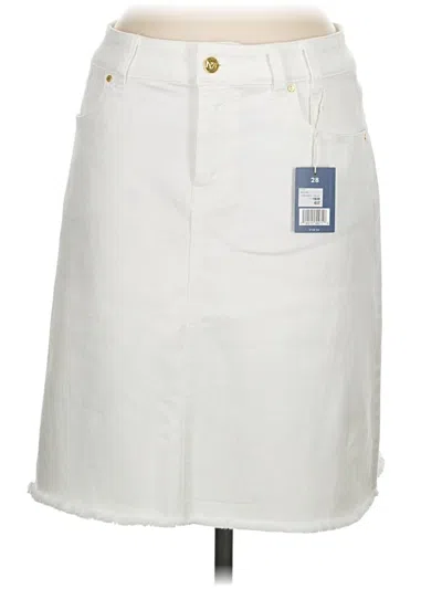 Pre-owned Nic + Zoe Denim Skirt In White