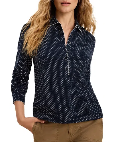 Nic + Zoe Nic+zoe Derby Dot Polo Top In Blue