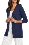 Nic + Zoe Nic+zoe Destination Side Button Cardigan In Blue