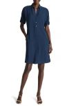 Nic + Zoe Nic+zoe Devon Button Front Mini Dress In Dark Indigo