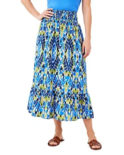 Nic + Zoe Nic+zoe Diamond Dash Tiered Maxi Skirt In Blue Multi