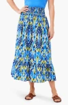 Nic + Zoe Nic+zoe Diamond Dash Tiered Maxi Skirt In Blue Multi
