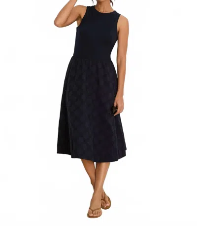 Nic + Zoe Diamond Eyelet Sofia Dress In Dark Indigo In Black
