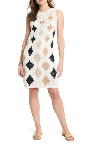 Nic + Zoe Nic+zoe Diamond Pattern Crochet Look Sleeveless Cover-up Dress