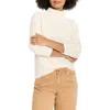 Nic + Zoe Nic+zoe Diamond Stitch Funnel Neck Sweater In White