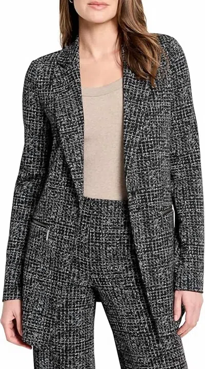 NIC + ZOE DOTTY GRID ZIP JACKET IN BLACK MULTI