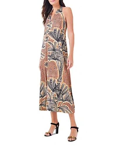 Nic + Zoe Nic+zoe Dotty Palms Halter Dress In Neutral Multi