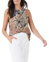 Nic + Zoe Dotty Palm Print Sleeveless Tank In Neutral Multi In Neutral Multi