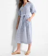 Nic + Zoe Double Gauze Mixed Stripe Dress In Blue Multi