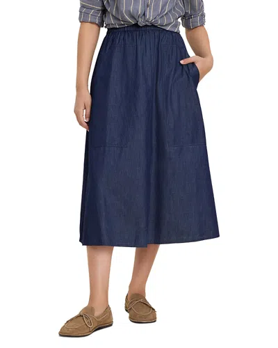 Nic + Zoe Nic+zoe Drapey Denim Cargo Midi Skirt In Blue