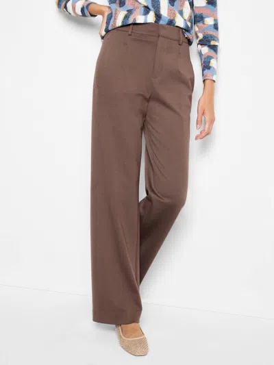 Nic + Zoe Drapey Ponte Wide Leg Trouser In Cocoa In Brown