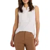 Nic + Zoe Nic+zoe Easy Collar Mixed Media Tank In Paper White