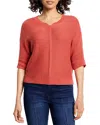 Nic + Zoe Nic & Zoe Easy Texture Sweater In Tandoori