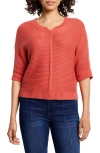 Nic + Zoe Nic & Zoe Easy Texture Sweater In Tandoori
