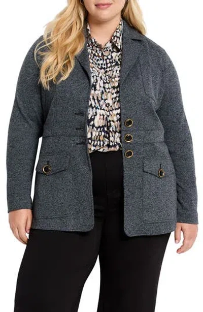 Nic + Zoe Nic+zoe Editor Cotton Blend Blazer In Black Mix