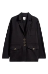 Nic + Zoe Nic+zoe Editor Knit Blazer In Black Onyx