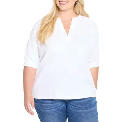 Nic + Zoe Nic+zoe Elbow Sleeve Split Neck Top