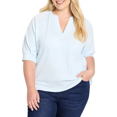 Nic + Zoe Nic+zoe Elbow Sleeve Split Neck Top