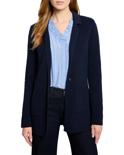 Nic + Zoe Nic+zoe Knit Blazer In Blue