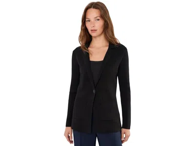 Nic + Zoe Elegant Knit Blazer Women's Jacket Black Onyx 1: Xl (us 16-18), Cotton/modal/polyester
