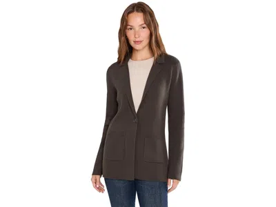 Nic + Zoe Elegant Knit Blazer Women's Jacket Java: Xs In Brown