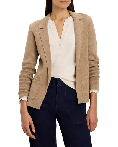 Nic + Zoe Nic+zoe Knit Cotton Blend One-button Blazer In Brown
